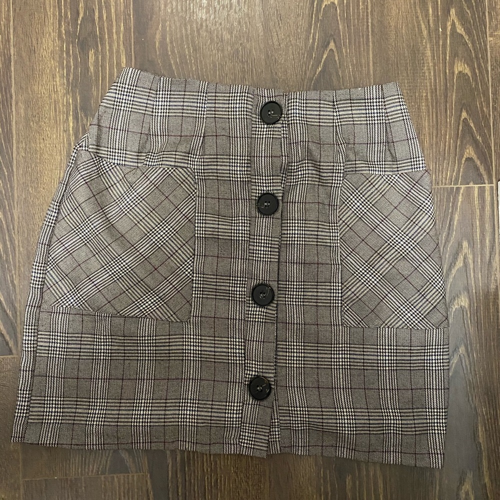 URBAN Romantics plaid button skirt